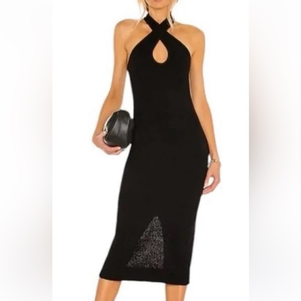 LPA Black Sleeveless Evening Dress Knit Dress Size M